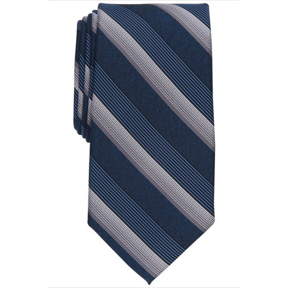 Perry Ellis Men Preston Classic Stripe Tie Navy - Picture 1 of 1